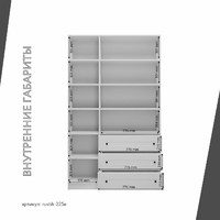 Шкаф-витрина Рустик-225e скандинавский для гостиной и спальни - фото 4 small