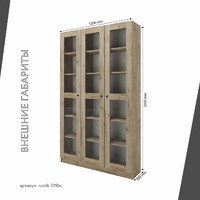 Шкаф-витрина Рустик-219bc скандинавский для гостиной и спальни - фото 3 small