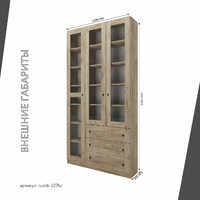 Шкаф-витрина Рустик-227bc скандинавский для гостиной и спальни - фото 3 small