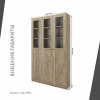 Шкаф-витрина Рустик-229bc скандинавский для гостиной и спальни - фото 3 small