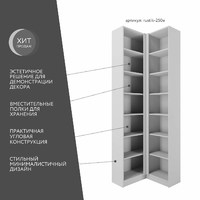 Шкаф-витрина Рустик-250e скандинавский для гостиной и спальни - фото 2 small