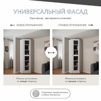 Шкаф-витрина Рустик-242e скандинавский для гостиной и спальни - фото 3 small